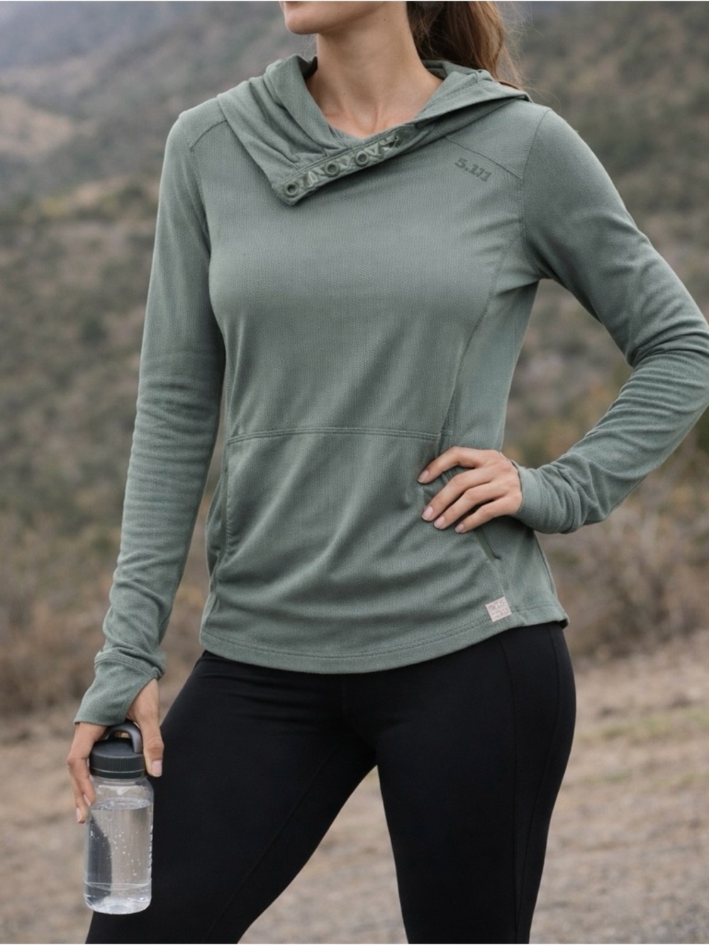 5.11 Tactical Aphrodite Hoodie Women’s S Green Cowl Neck Lightweight Pullover